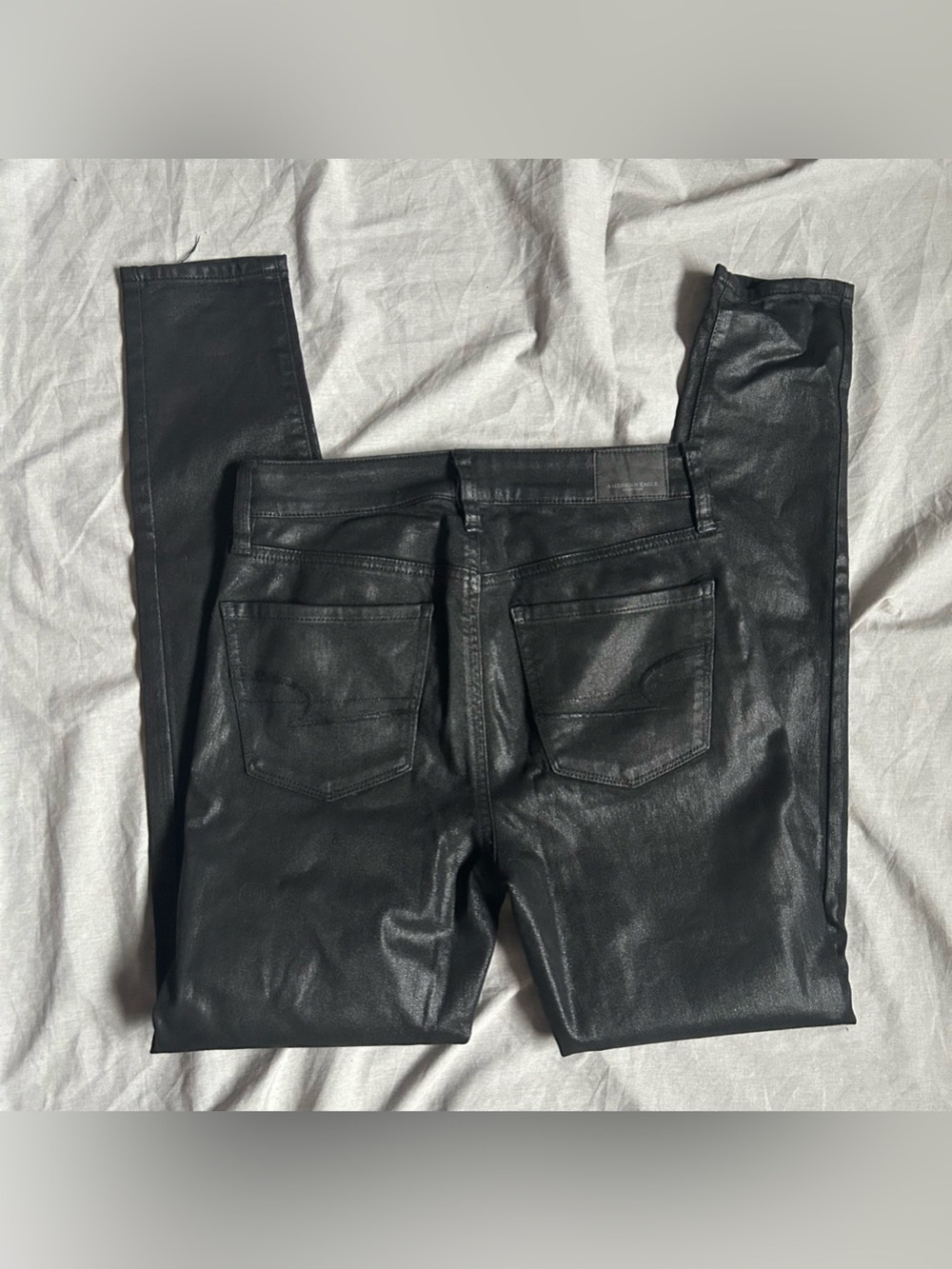 American Eagle Outfitters Black Waxen Denim Skinny Jeans